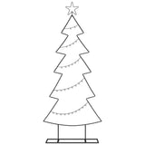 Albero di Natale in metallo con supporto Nero 150 cm Acciaio