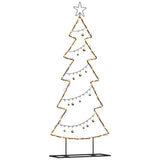 Albero di Natale in metallo con supporto Nero 150 cm Acciaio