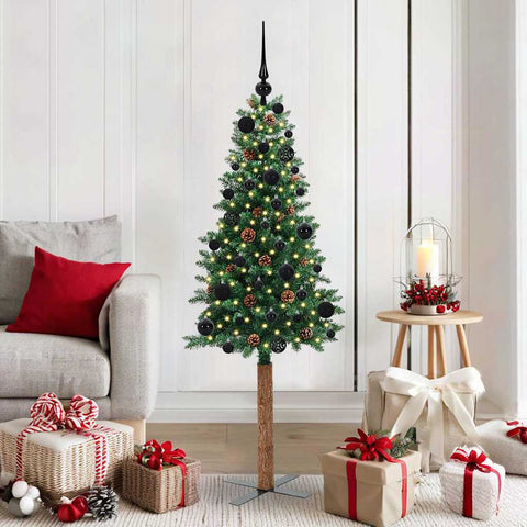 Albero di Natale snodato con 150 LED con supporto Verde 150 cm