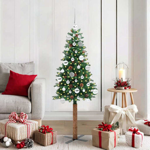 Albero di Natale snodato con 150 LED con supporto Verde 150 cm