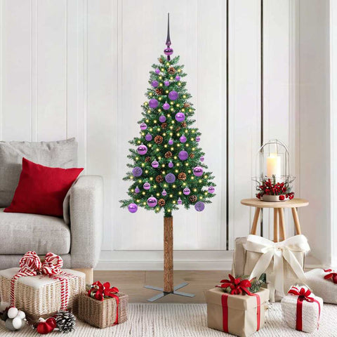 Albero di Natale snodato con 150 LED con supporto Verde 150 cm