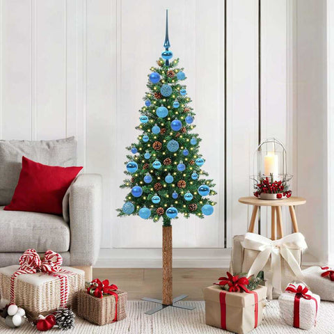Albero di Natale snodato con 150 LED con supporto Verde 150 cm