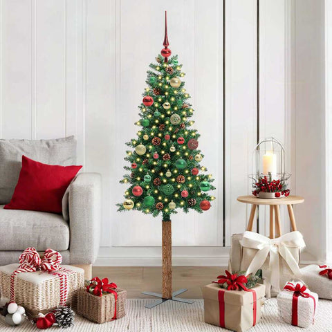 Albero di Natale snodato con 150 LED con supporto Verde 150 cm