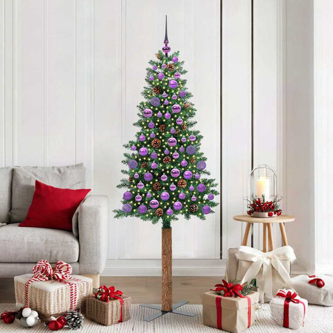 Albero di Natale snodato con 300 LED con supporto Verde 180 cm