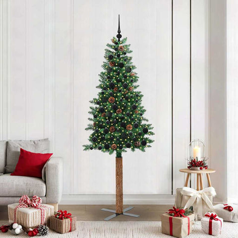 Albero di Natale snodato con 300 LED con supporto Verde 210 cm