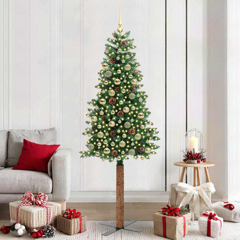 Albero di Natale snodato con 300 LED con supporto Verde 210 cm