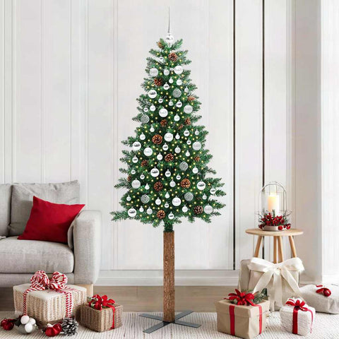 Albero di Natale snodato con 300 LED con supporto Verde 210 cm