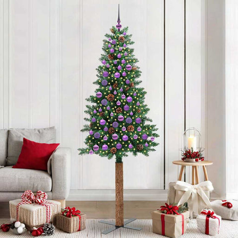 Albero di Natale snodato con 300 LED con supporto Verde 210 cm