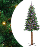 Albero di Natale snodato con 300 LED con supporto Verde 210 cm