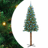 Albero di Natale snodato con 300 LED con supporto Verde 210 cm