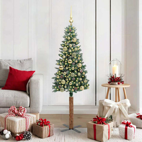Albero di Natale snodato con 150 LED con supporto Verde 150 cm