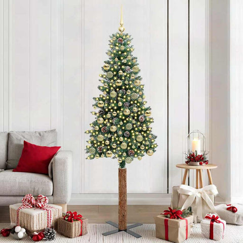 Albero di Natale snodato con 300 LED con supporto Verde 210 cm