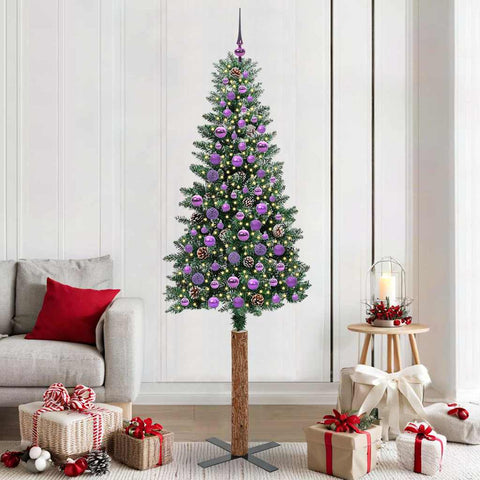 Albero di Natale snodato con 300 LED con supporto Verde 210 cm