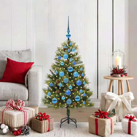 Albero di Natale artificiale pieghevole con coni Verde 120 cm