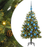 Albero di Natale artificiale pieghevole con coni Verde 120 cm