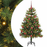 Albero di Natale artificiale pieghevole con coni Verde 150 cm