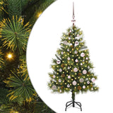 Albero di Natale artificiale pieghevole con coni Verde 150 cm