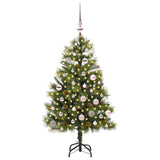 Albero di Natale artificiale pieghevole con coni Verde 150 cm