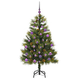 Albero di Natale artificiale pieghevole con coni Verde 150 cm