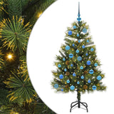 Albero di Natale artificiale pieghevole con coni Verde 150 cm