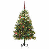 Albero di Natale artificiale pieghevole con coni Verde 150 cm
