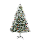 Albero di Natale artificiale Verde e bianco 210 cm