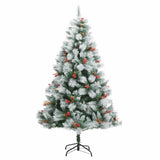 Albero di Natale artificiale Verde e bianco 210 cm