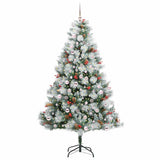 Albero di Natale artificiale Verde e bianco 210 cm