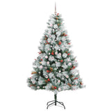 Albero di Natale artificiale Verde e bianco 210 cm