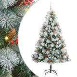 Albero di Natale artificiale Verde e bianco 210 cm