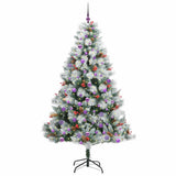 Albero di Natale artificiale Verde e bianco 210 cm