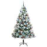 Albero di Natale artificiale Verde e bianco 210 cm