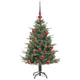 Albero di Natale artificiale preilluminato con set di palline