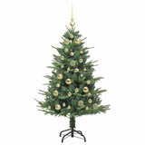 Albero di Natale artificiale preilluminato con set di palline