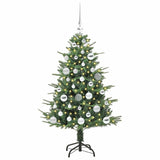Albero di Natale artificiale preilluminato con set di palline