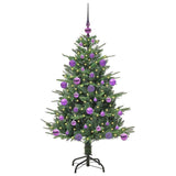 Albero di Natale artificiale preilluminato con set di palline