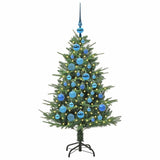 Albero di Natale artificiale preilluminato con set di palline