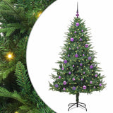 Albero di Natale artificiale preilluminato con set di palline