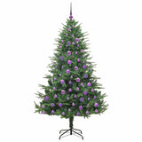 Albero di Natale artificiale preilluminato con set di palline