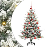 Albero di Natale artificiale preilluminato con set di palline