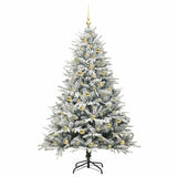 Albero di Natale artificiale preilluminato con set di palline