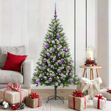 Albero di Natale artificiale a cerniera con neve fioccata