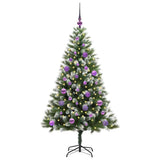 Albero di Natale artificiale a cerniera con neve fioccata