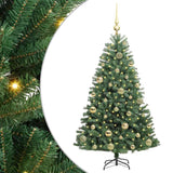 Albero di Natale Artificiale con Rami Pieghevoli Verde 120 cm