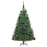 Albero di Natale Artificiale con Rami Pieghevoli Verde 150 cm