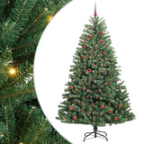 Albero di Natale Artificiale con Rami Pieghevoli Verde 210 cm