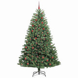 Albero di Natale Artificiale con Rami Pieghevoli Verde 210 cm
