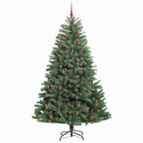 Albero di Natale Artificiale con Rami Pieghevoli Verde 210 cm