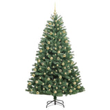 Albero di Natale Artificiale con Rami Pieghevoli Verde 210 cm