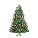 Albero di Natale Artificiale con Rami Pieghevoli Verde 210 cm